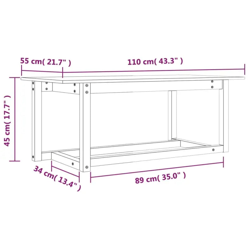 Salontafel van massief grenenhout met tijdloze stijl for ieder interieur - Salontafels