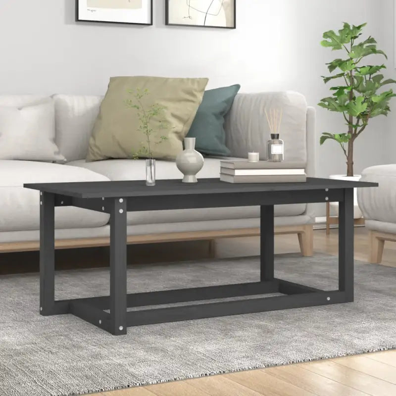 Salontafel van massief grenenhout met tijdloze stijl for ieder interieur - Grijs / 110 x 55 x 45 cm / 1 - Salontafels