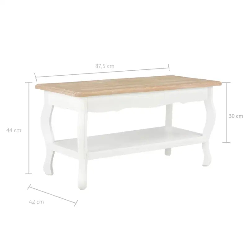 Salontafel van massief grenenhout voor een tijdloze uitstraling - Wit / 1 - Salontafels