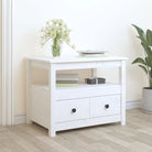 Salontafel van massief grenenhout voor extra opbergruimte - Wit / 1 - Salontafels