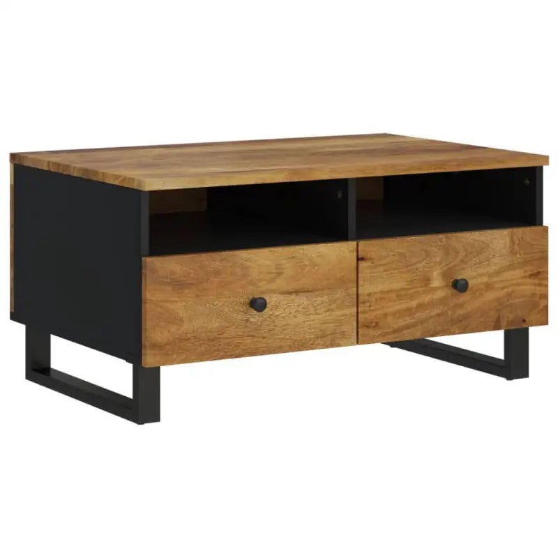 Salontafel van massief mangohout met bewerkt hout effect - Salontafels