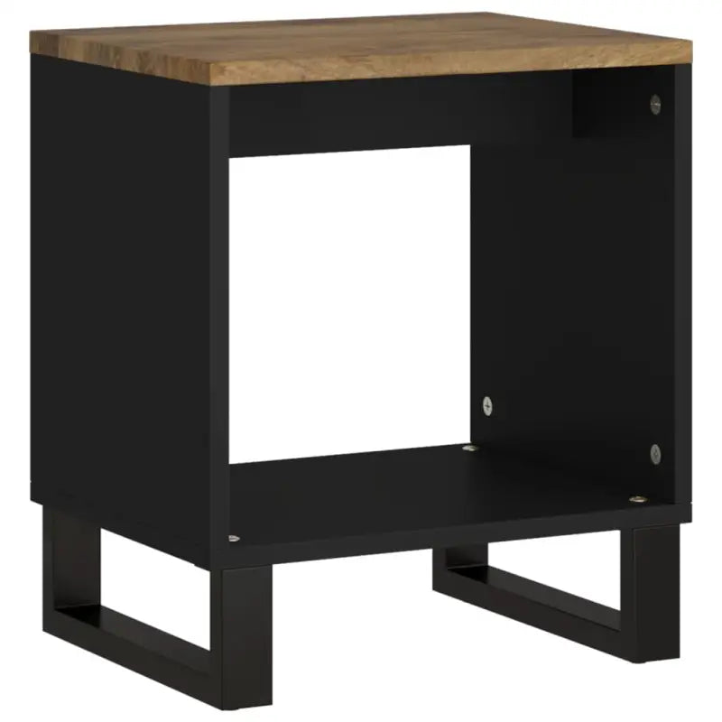 Salontafel van massief mangohout met metalen poten en bewerkt hout - Salontafels