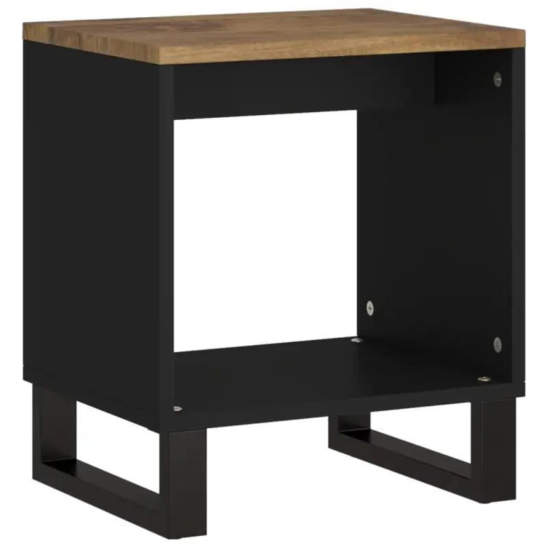 Salontafel van massief mangohout met metalen poten en bewerkt hout - Salontafels