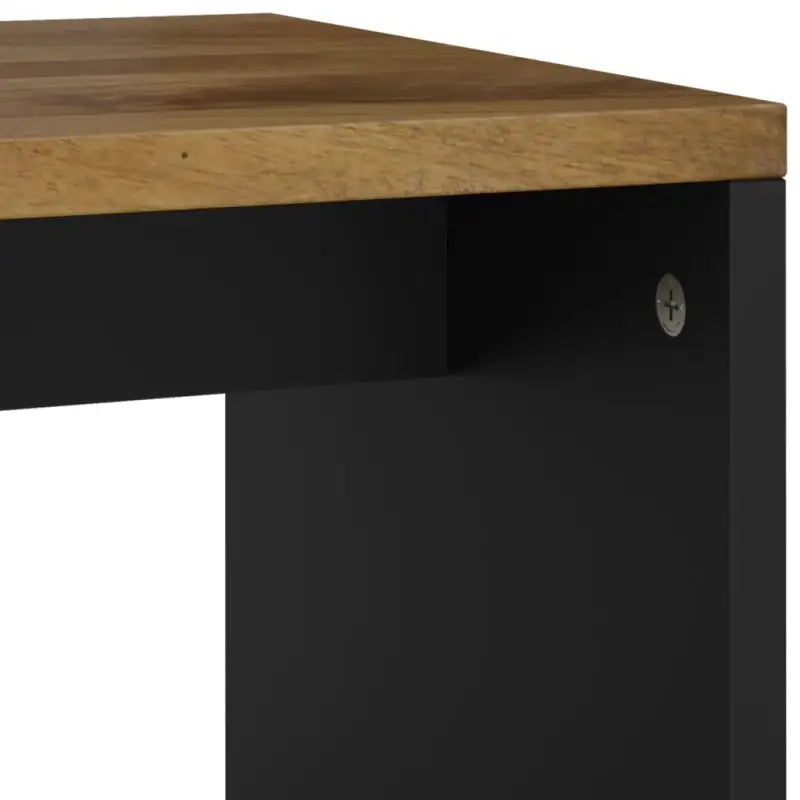 Salontafel van massief mangohout met metalen poten en bewerkt hout - Salontafels