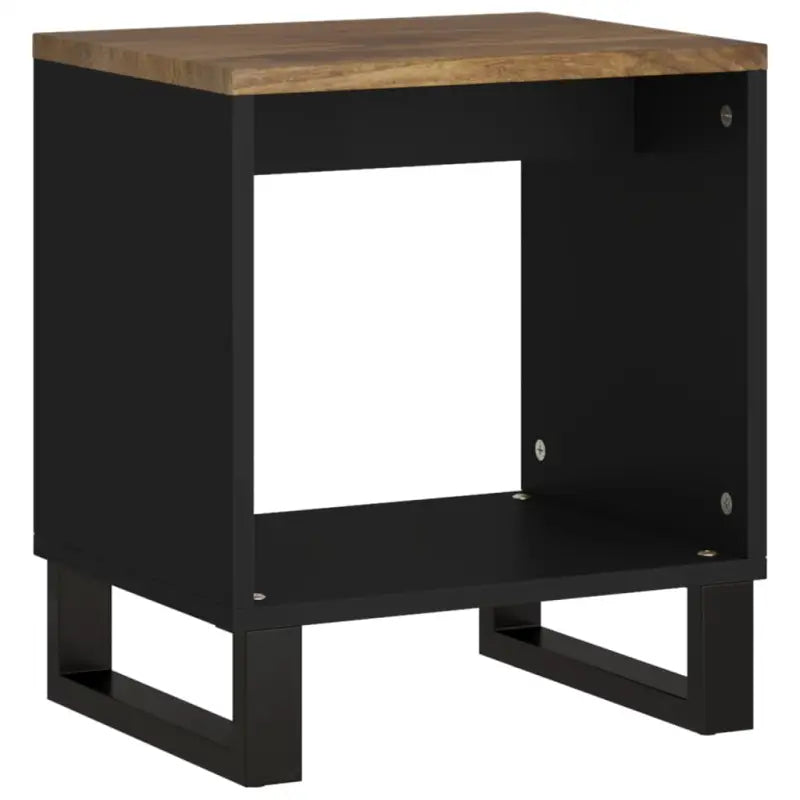Salontafel van massief mangohout met metalen poten en bewerkt hout - Salontafels