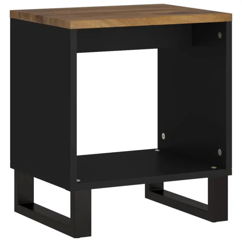 Salontafel van massief mangohout met metalen poten en bewerkt hout - Salontafels