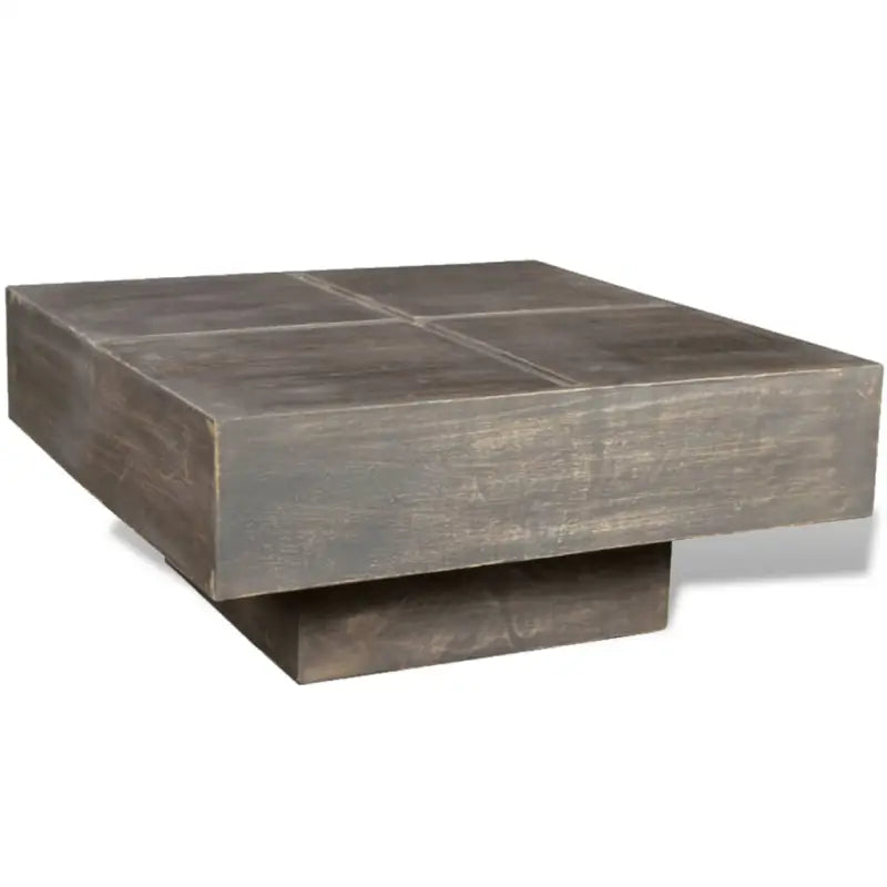 Salontafel van massief mangohout voor woonkamer en kantoor - 68 x 68 x 30 cm / 1 / Ruw mangohout - Salontafels