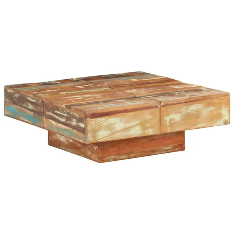 Salontafel van massief mangohout voor woonkamer en kantoor - 80 x 80 x 28 cm / 1 / massief gerecycled hout - Salontafels