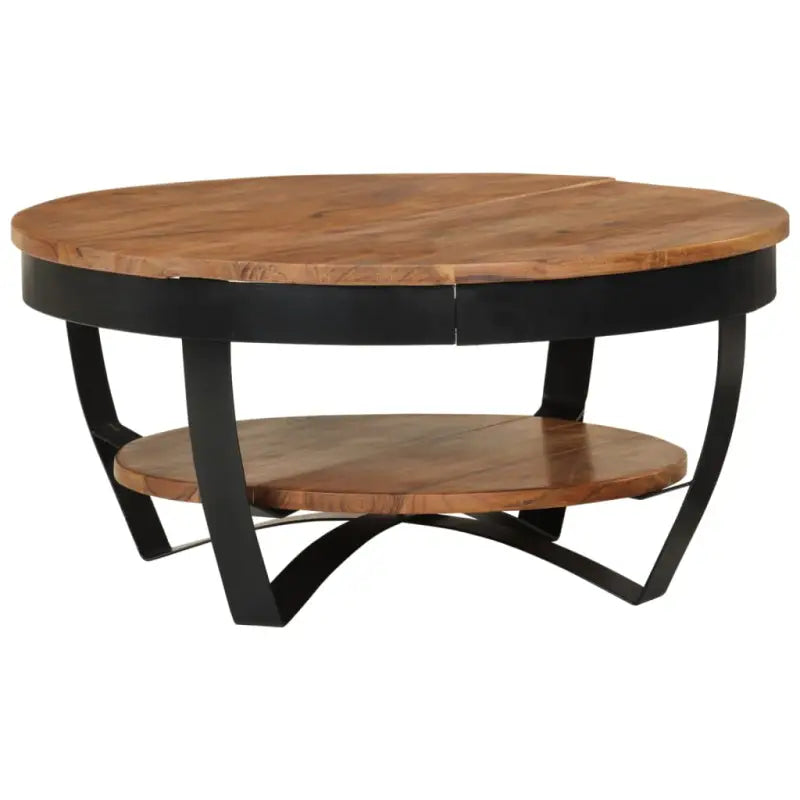 Salontafel van massief ruw mangohout in industriële stijl - 65 x 32 cm / 1 / Massief acaciahout - Salontafels