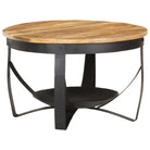 Salontafel van massief ruw mangohout in industriële stijl - 68 x 43 cm / 1 / massief mangohout - Salontafels