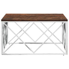Salontafel van roestvrij staal en massief gerecycled hout - Salontafels