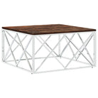 Salontafel van roestvrij staal en massief gerecycled hout - Salontafels