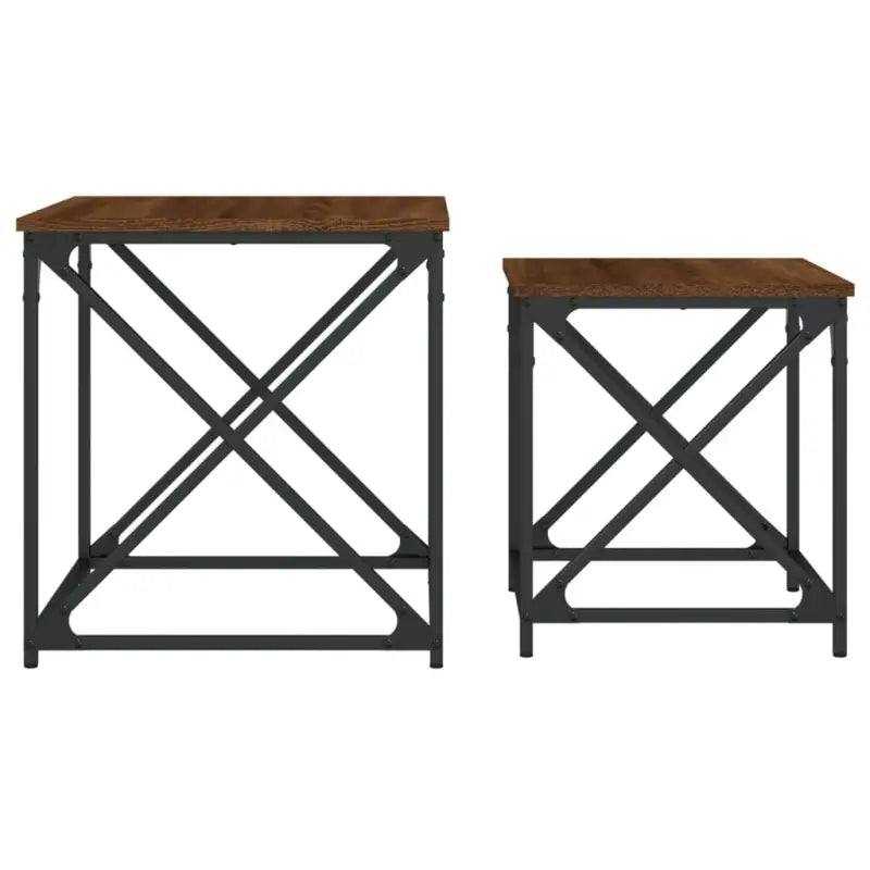Salontafels bewerkt hout met metalen frame voor kleine ruimtes - Salontafels