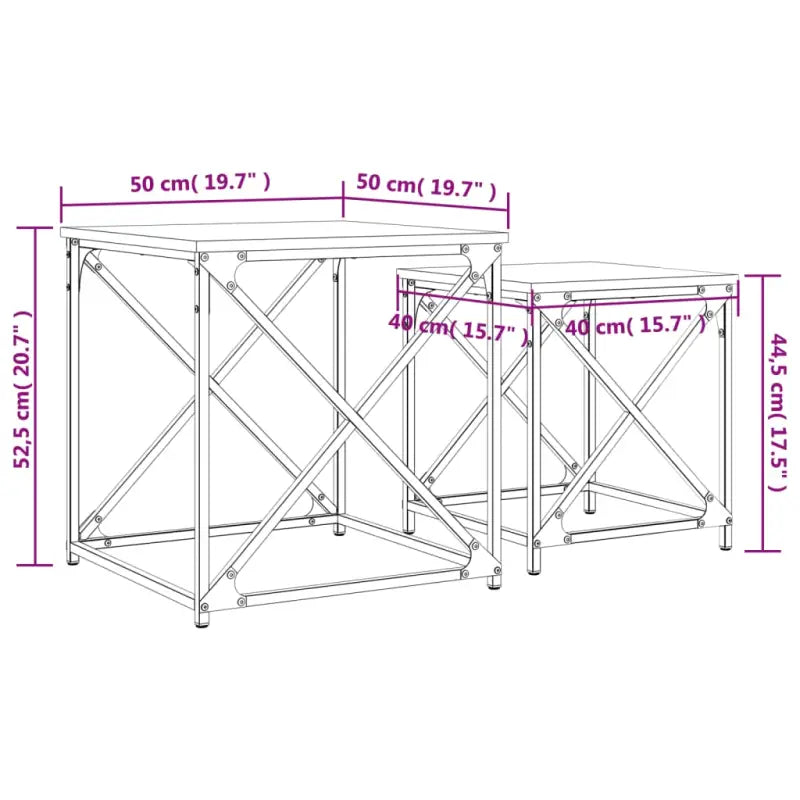 Salontafels bewerkt hout met metalen frame voor kleine ruimtes - Salontafels