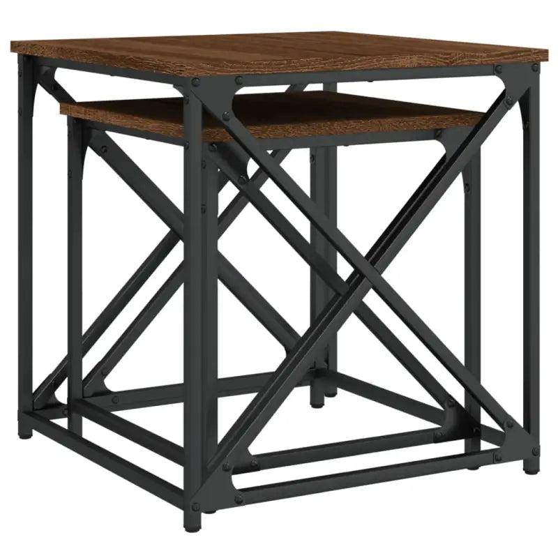 Salontafels bewerkt hout met metalen frame voor kleine ruimtes - Salontafels