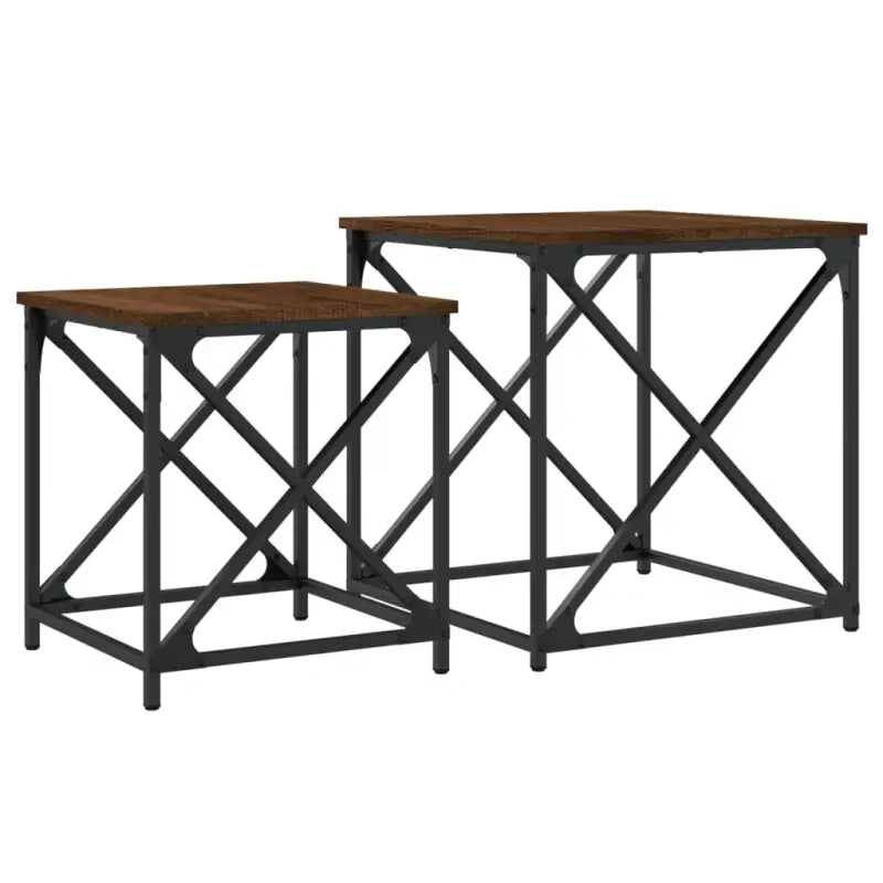 Salontafels bewerkt hout met metalen frame voor kleine ruimtes - Salontafels