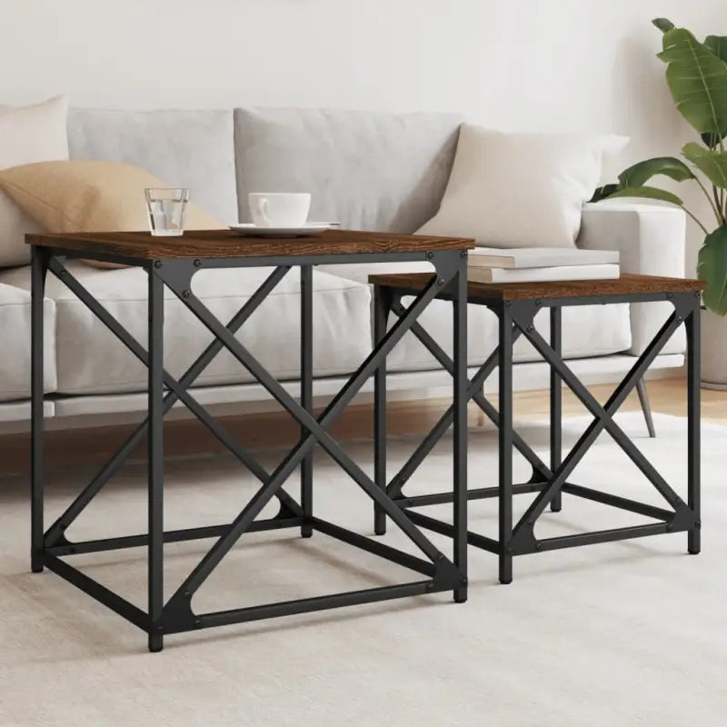 Salontafels bewerkt hout met metalen frame voor kleine ruimtes - Salontafels