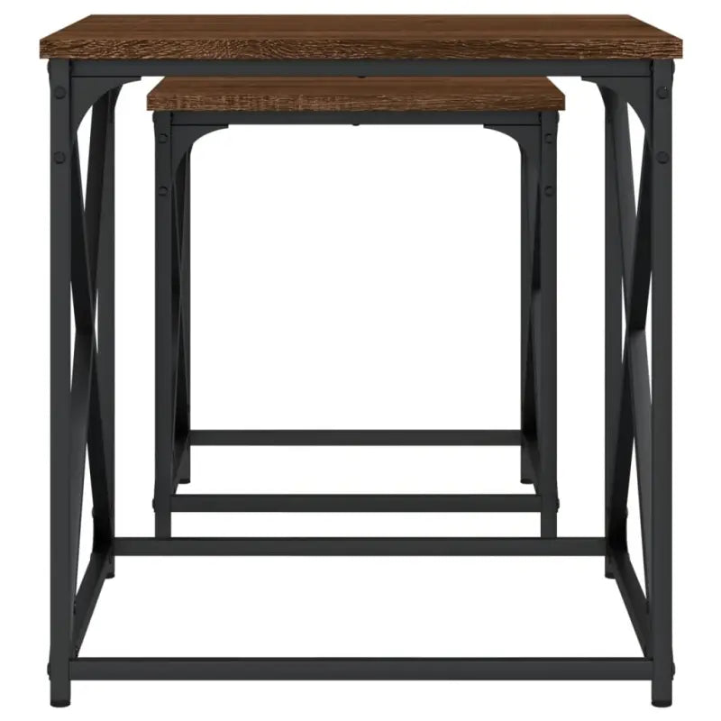 Salontafels bewerkt hout met metalen frame voor kleine ruimtes - Salontafels