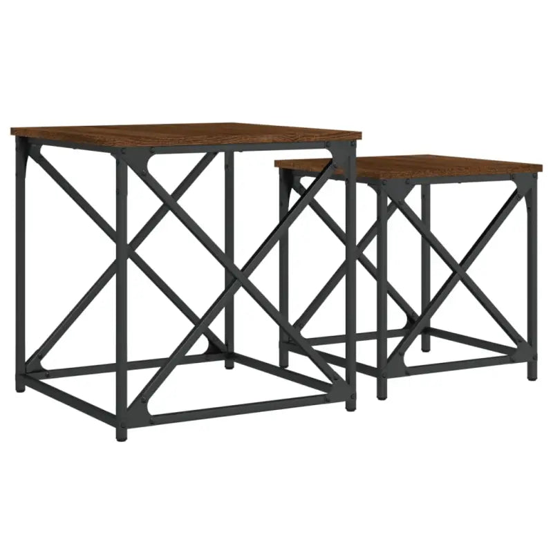 Salontafels bewerkt hout met metalen frame voor kleine ruimtes - Salontafels