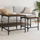 Salontafels met bewerkt hout en metalen frame voor kleine ruimtes - bruin eikenkleur / 2 - Salontafels