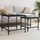 Salontafels met bewerkt hout en metalen frame voor kleine ruimtes - Zwart / 2 - Salontafels