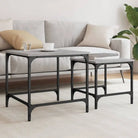 Salontafels met bewerkt hout en metalen frame voor kleine ruimtes - Grijs sonoma / 2 - Salontafels
