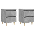 Scandinavisch nachtkastje met grenenhouten poten voor een chique interieur - Betongrijs / 2 - Nachtkastjes