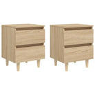 Scandinavisch nachtkastje met grenenhouten poten voor een chique interieur - Sonoma eiken / 2 - Nachtkastjes