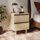 Scandinavisch nachtkastje met grenenhouten poten voor een chique interieur - Sonoma eiken / 1 - Nachtkastjes