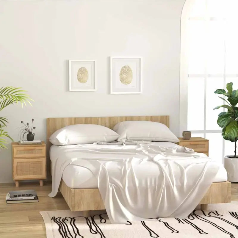 Scandinavisch nachtkastje van massief grenenhout met stevig blad - Bruin / 2 - Nachtkastjes