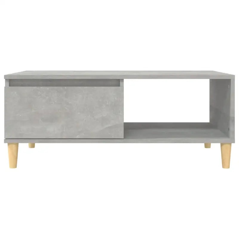 Scandinavische salontafel met bewerkt hout en houten poten - Salontafels