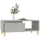 Scandinavische salontafel met bewerkt hout en houten poten - Salontafels