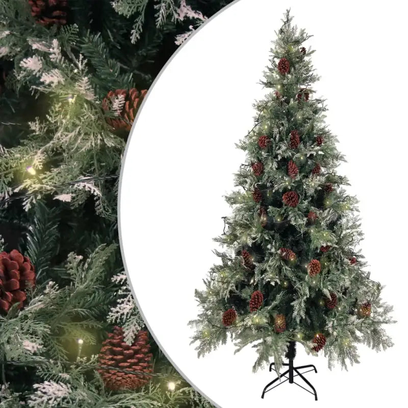 Scharnierende kerstboom met LED en PVC en PE takken - 225 x 120 cm / 1 - Kerstbomen