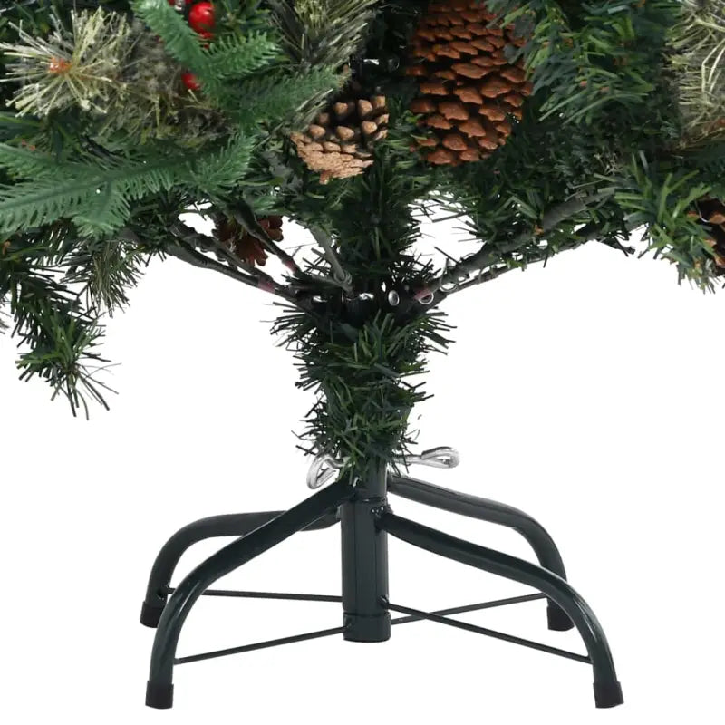 Scharnierende kerstboom met takken en rode bessen voor feestdagen sfeer - Kerstbomen