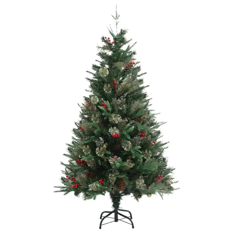 Scharnierende kerstboom met takken en rode bessen voor feestdagen sfeer - Kerstbomen