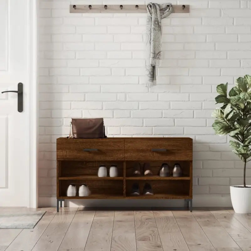 Schoenenbank 102X35X55 Cm Bewerkt Hout