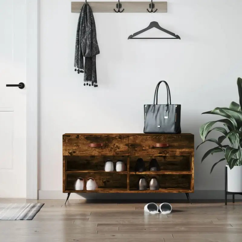 Schoenenbank 102X35X55 Cm Bewerkt Hout