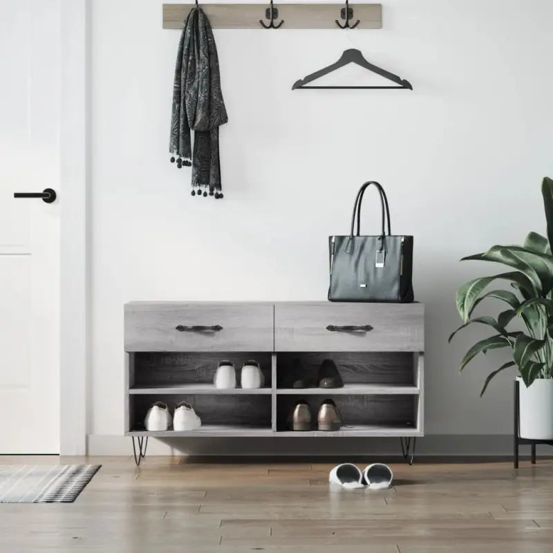 Schoenenbank 102X35X55 Cm Bewerkt Hout Kleurig