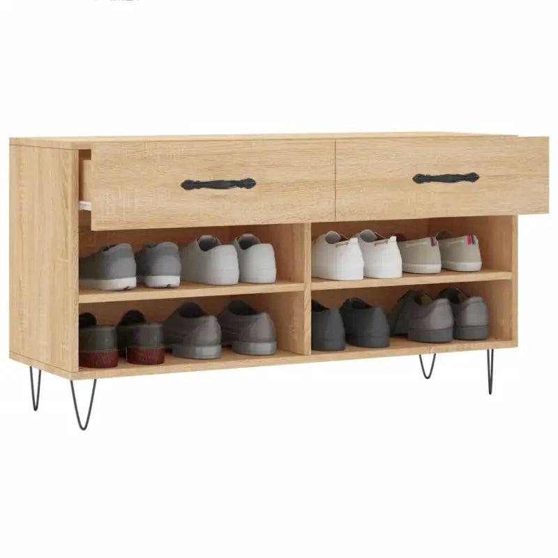 Schoenenbank 102X35X55 Cm Bewerkt Hout Kleurig