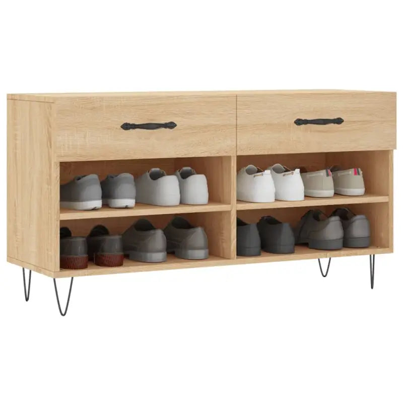 Schoenenbank 102X35X55 Cm Bewerkt Hout Kleurig