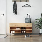 Schoenenbank 102X35X55 Cm Bewerkt Hout Kleurig