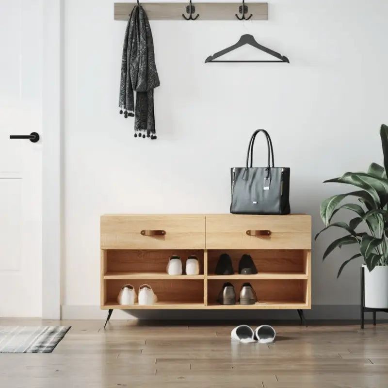 Schoenenbank 102X35X55 Cm Bewerkt Hout