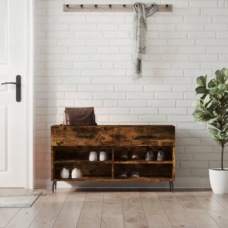Schoenenbank 102X35X55 Cm Bewerkt Hout Sonoma Eikenkleurig