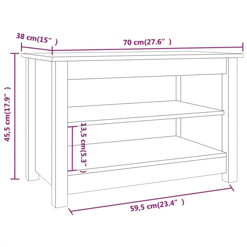 Schoenenbank 70X38X45,5 Cm Massief Grenenhout