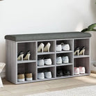 Schoenenbank met bewerkt hout voor overzichtelijke opbergruimte - Grijs sonoma / 102 x 32 x 50 cm - Opberg- & halbankjes