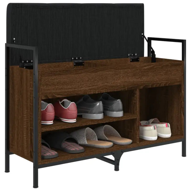 Schoenenbank met bewerkt hout voor overzichtelijke schoenenopslag - Opberg- & halbankjes