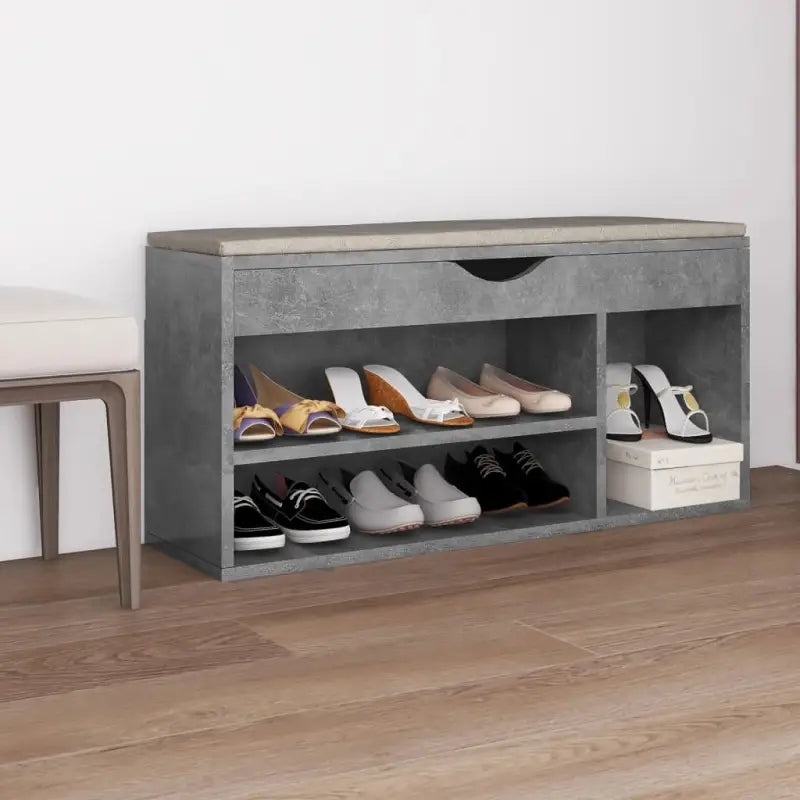 Schoenenbank Met Kussen 104X30X49 Cm Bewerkt Hout