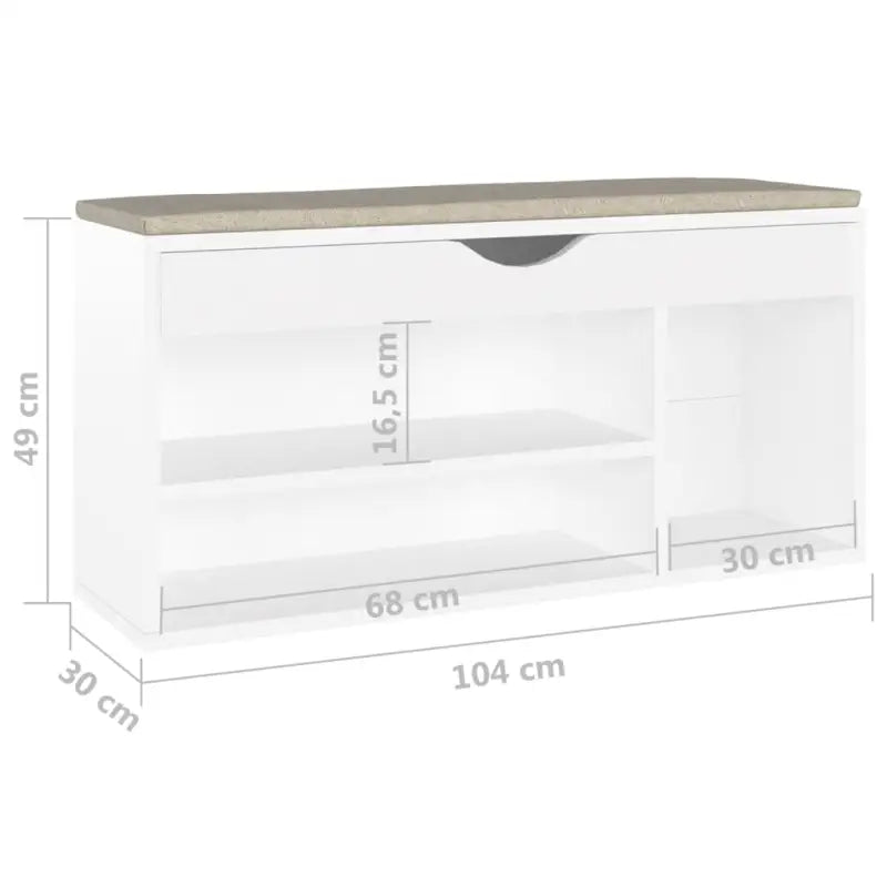 Schoenenbank Met Kussen 104X30X49 Cm Bewerkt Hout