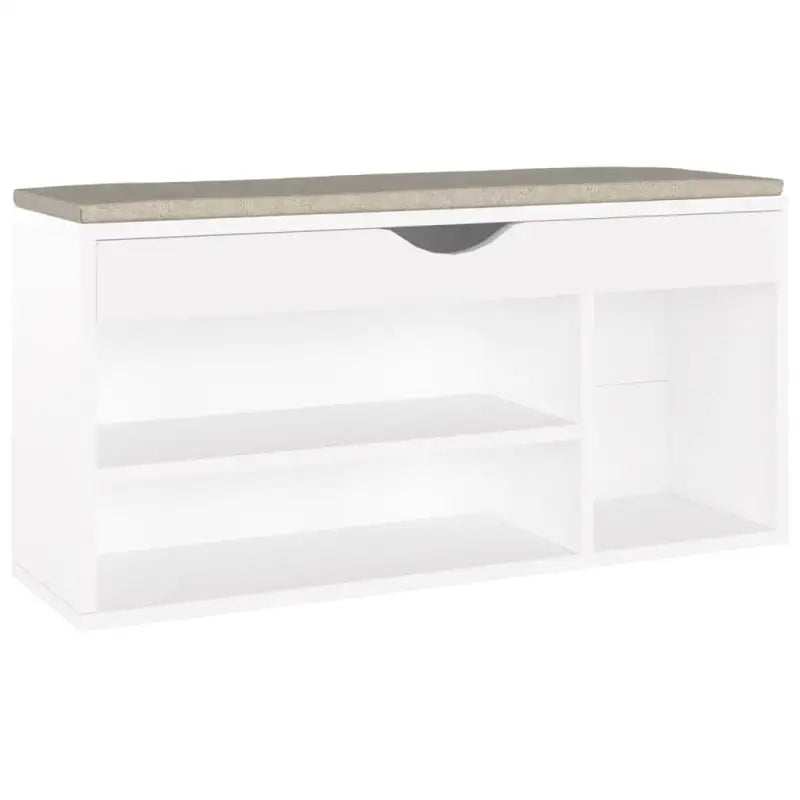 Schoenenbank Met Kussen 104X30X49 Cm Bewerkt Hout
