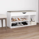 Schoenenbank Met Kussen 104X30X49 Cm Bewerkt Hout